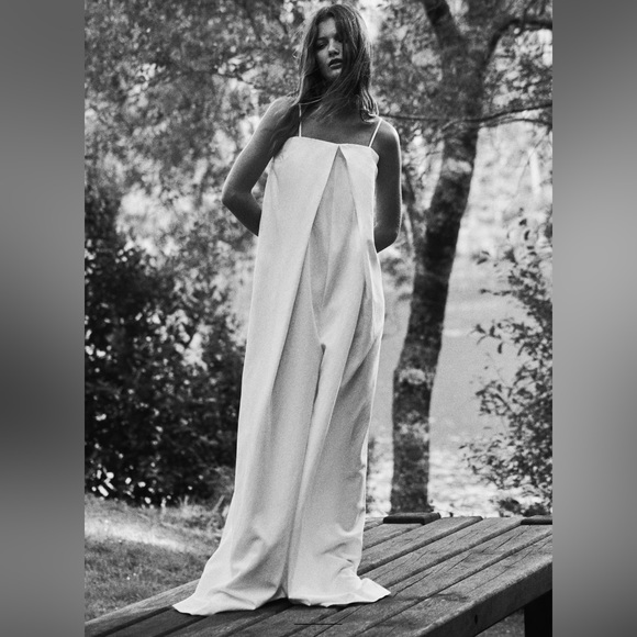 Zara Pants & Jumpsuits Zara White Linen Jumpsuit Poshmark